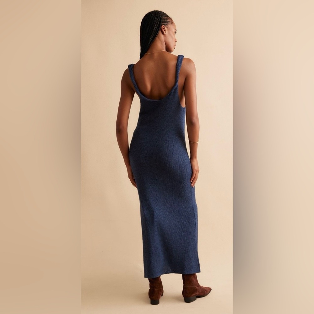 NWT FREE PEOPLE BEACH KAYLA SWEATER MIDI DRESS POSEIDON - Picture 2 of 4